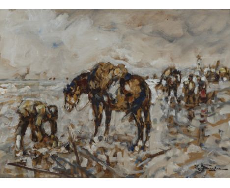 Julius Seyler. 1873 - München - 1955. Sign. Krabbenfischer am Strand. Öl/Ktn. 35 x 50 cm. R