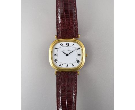 Feine goldene Jaeger-LeCoultre-Herrenarmbanduhr, 18 ct. Ref. 9132-21, Nr. 1424821. Weißes Zifferblatt. Ankerhemmung, Cal. 918