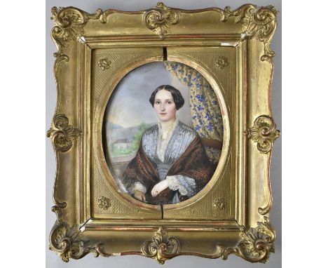 Miniatur: Johann Martin Morgenroth. 1800 Untersiemau bei Coburg - 1859 Mannheim. Zugeschr. Halbfigürliches Portrait einer Dam