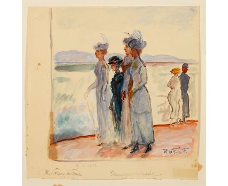 Hans von Faber du Faur. 1863 Stuttgart - 1940 München. Sign. und 1913 dat. sowie bet. "Strandpromenade". Vorläufiges Wvz. Nr.