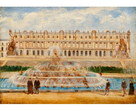 August Sievers (Sivers). Geb. 1816 Hardenberg (Hannover). War Schüler der Münchner Akademie. Sign. Blick auf Schloss Herrench