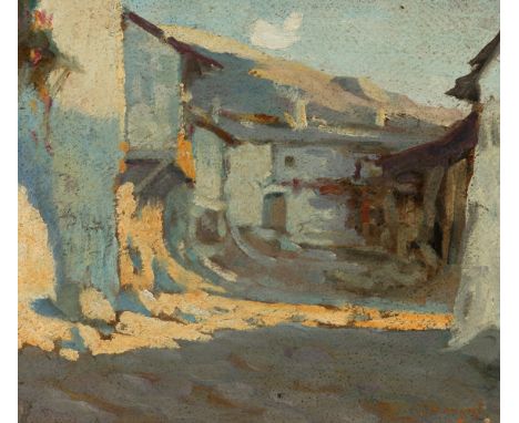JOSÉ MONGRELL TORRENT, (Valencia, 1870 - Barcelona, 1937).Untitled.Oil on cardboard.With sketch on the back.Provenance: Priva
