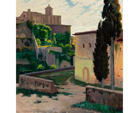 SANTIAGO RUSIÑOL (1861-1931)"Girona antiga", ca.1908.Oil on canvas.Signed in the lower right corner.Bibliography:-COLL, Isabe