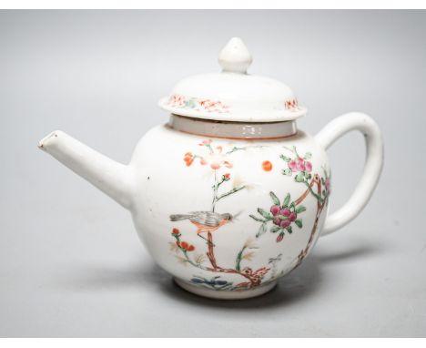 An 18th century Chinese famille rose teapot and associated cover 13cm