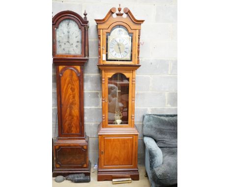 A Moathe padouk cased eight day longcase clock, height 220cm