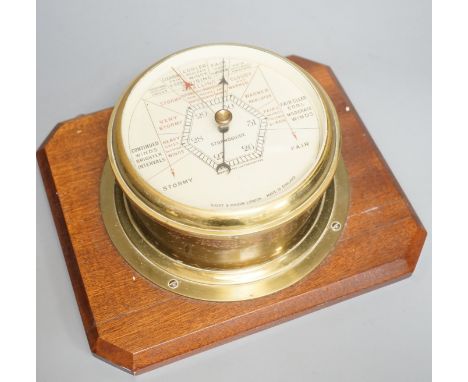 A Short &amp; Mason bulkhead Stormoguide aneroid barometer, dial 15cm. diam.