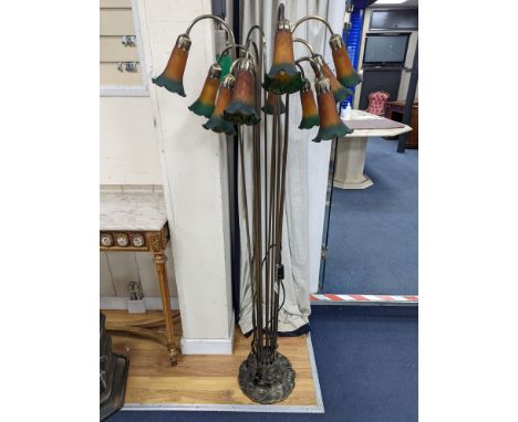 A Tiffany style lily pattern lamp standard, height 153cm