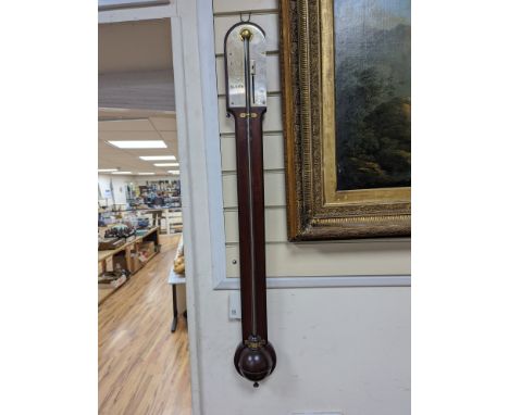 A George III Dolland of London mahogany stick barometer, height 94cm