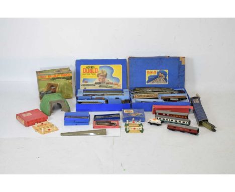 Hornby Dublo - Two boxed 00 gauge railway train sets (a/f), together with a quantity of carriage, rolling stock/ wagons, trac