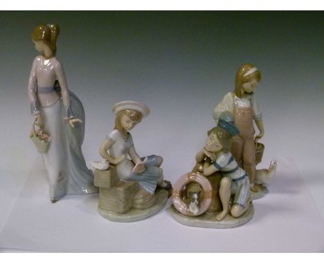 Lladro - Four boxed porcelain figures comprising; 'Saturday's Child' (06022), 'Sunday's Child' (06024), 'Monday's Child ' (06