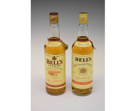 Two bottles of Bell's Finest Old Scotch Whisky (2)