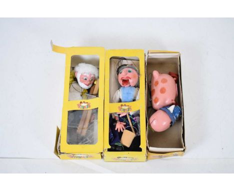 Pelham Puppets - Three puppets comprising; SL8 'Gepetto', SM7 'Old Lady' and The Magic Roundabout 'Ermintrude' (3)Please note