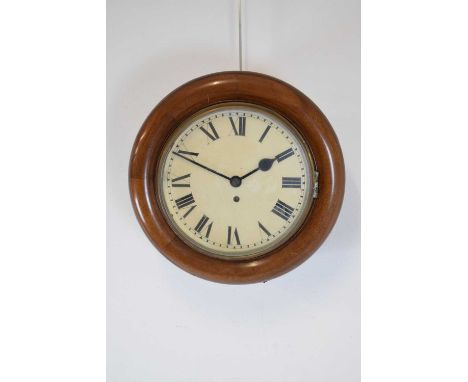 Early 20th Century single fusee wall clock, Tameside Clock Co., No. 20367, cream Roman dial, wire-driven movement, 36.5cm dia
