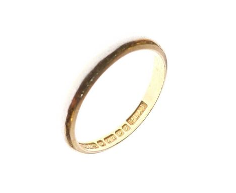 22ct gold wedding band, approx size K, 2.2g approx