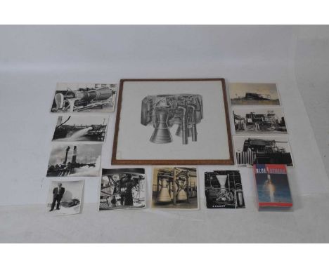Small collection of photographs relating to 'Blue Streak' British space rocket, the majority with crown stamp to the reverse 