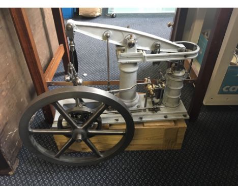 A Stuart Major Beam model engine painted grey, with catalogue.