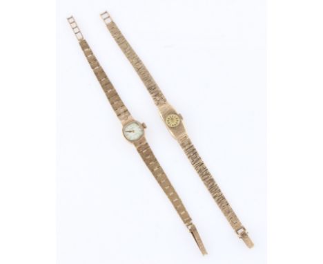 Two ladies 1970s 9ct yellow gold cased Rotary wrist watches, one hallmarked London import for 1975, the other hallmarked Lond