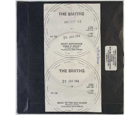 THE SMITHS - WHAT DIFFERENCE DOES IT MAKE? 7" (ORIGINAL UK WHITE LABEL TEST PRESSING - RT 146). Standard Scott Piering origin