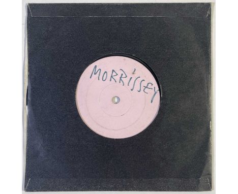 THE SMITHS - I STARTED SOMETHING I COULDN'T FINISH 7" (ORIGINAL UK WHITE LABEL TEST PRESSING SIGNED BY MORRISSEY - RT 198). P
