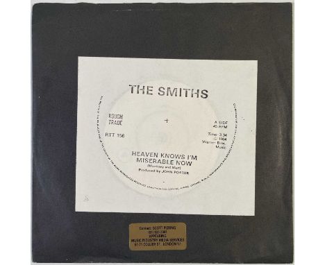 THE SMITHS - HEAVEN KNOWS I'M MISERABLE NOW 7" (ORIGINAL UK WHITE LABEL TEST PRESSING - RTT 156). Standard Scott Piering 1984