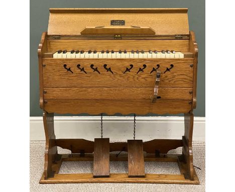 R F STEVENS MODEL 25 PORTABLE ORGAN, a compact and quirky model with folding legs for transportation, 81 (h) x 81cms (w)Prove