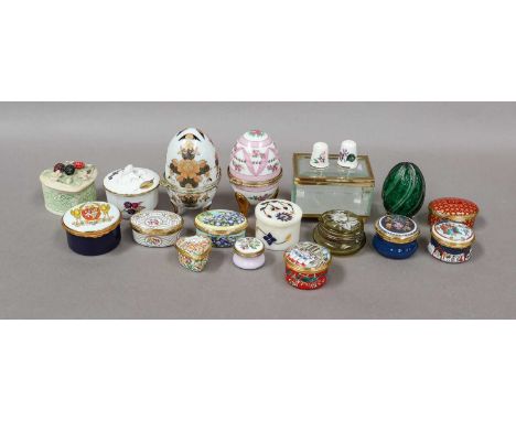 A group of Halcyon Days and other enamel boxes (one tray)