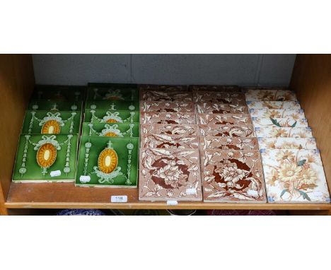 A selection of Victorian ceramic tiles