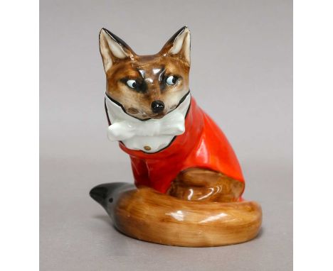 A Royal Doulton fox no. HN100, and a Spode pearlware meat dish (2)Fox - hairline crack to base and chip to ear;