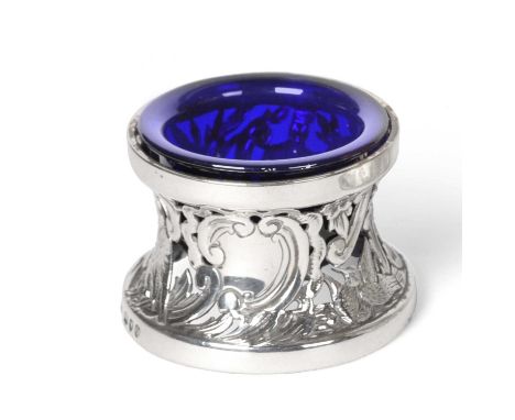 A Victorian Silver Salt-Cellar, by John Aldwinckle and Thomas Slater, London 1891, in the form of an Irish dish ring, the sid