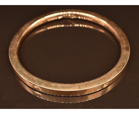 Art Deco 9ct gold flapper bangle, Birmingham 1921,&nbsp;7.5cm,&nbsp;14.2g