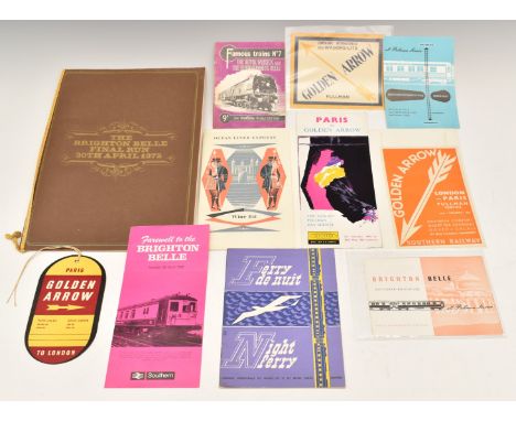 Southern Region British Railways and earlier booklets comprising Night Ferry bilingual brochure, Golden Arrow booklet and thr