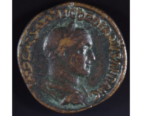 Roman Imperial coinage Military Anarchy AD235-270 Gordian II Africanus (238AD) AE Sestertius, obv. laureate draped to bust ri