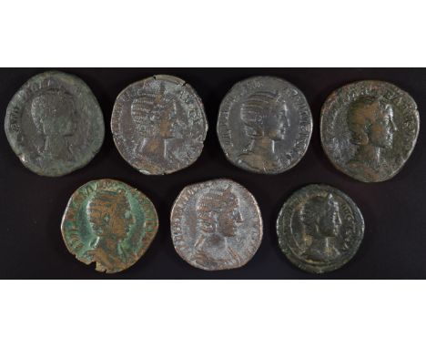 Roman Imperial coinage The Severan Dynasty AD193-235 Julia Mamaea mother of Severus Alexander seven Sestertius, diameter 26-3
