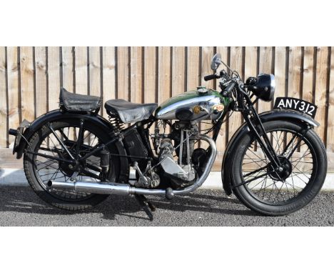1935 BSA B35-2 250cc OHV motorcycle, registration number ANY 312, with V5C and buff logbook. In the same family ownership for