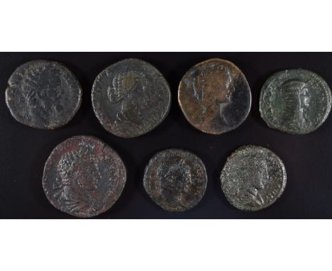 Roman Imperial coinage The Severan Dynasty Ad193-235 a collection of seven coins including Duponius as, Sestertius coins incl