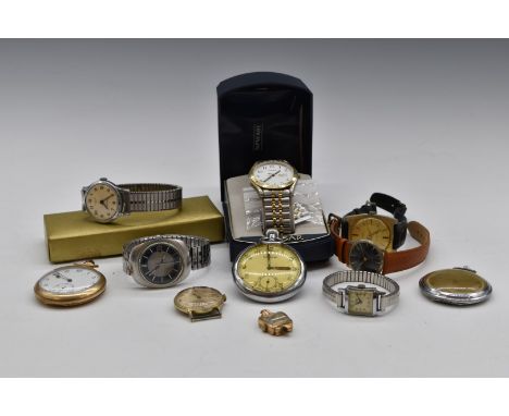 Eleven various pocket and wristwatches including a Primula 9ct gold ladies example, an Ingersoll in original box, Marvin, Pul