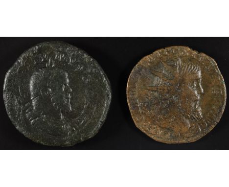 Roman Imperial coinage The Illyrian Emperors Ad270-285 Postumus (259-268) AE Sestertius, obv. IMP C M CAS LAT POSTUMUS PF AVG