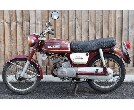 1976 Suzuki b120 student motorcycle, registration number LAE 367P, with V5C. Purchased by the vendor in order to commute to w