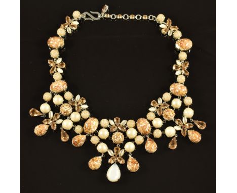 Christian Dior necklace set with faux crystal, pearls and agate stamped Christian Dior 59, in original box&nbsp;