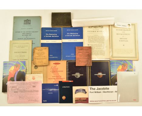 Railway ephemera including Reshaping of British Railways report, 1955 modernisation report, 1952 double collision report, lis