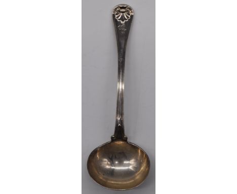 Victorian hallmarked silver ladle, London 1855, maker&nbsp;Chawner &amp; Co, length 18cm, weight 84g