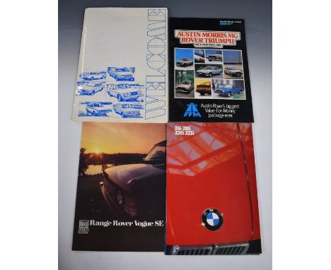 Circa 1950s-80s car brochures to include Triumph, BMW, Volvo, Lancia, Mini including Austin Seven, DAF 66, Alfa Romeo, Ford E