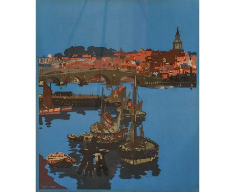 After Frank Henry Mason (1876-1965)Berwick Upon Tweed LNER poster designLithograph, 67.5cm by 54cm; together with a reproduct