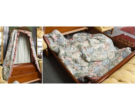 A bed pelmet and a bedding quilt (ex Nidd Hall)