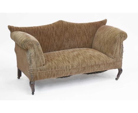 A Small Late 19th/Early20th Century Scroll Back Sofa, 155cm by 64cm 78cmA fair amount of movement to the right arm the rest o