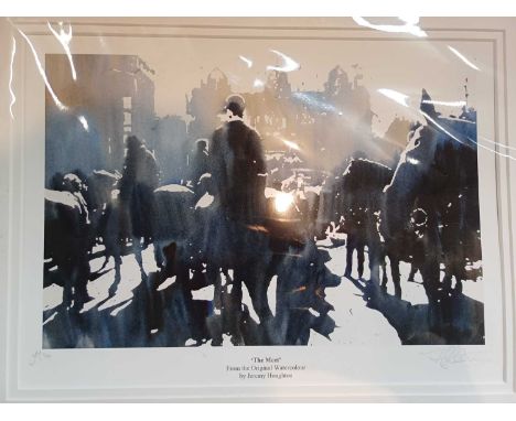 After Jeremy Houghton (contemporary)"The Meet""Moving Off"Signed and numbered colour reproductions, 24cm by 32.5cm (unframed)