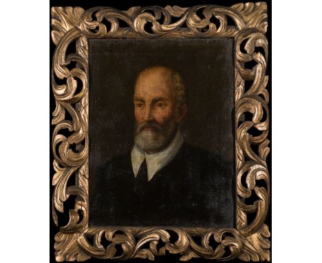 FOLLOWER OF THE BASSANO FAMILY (C. 1600) PORTRAIT OF A MAN in elaborate frame oil on canvas 53 cm by 41 cm; 21 in by 16 in