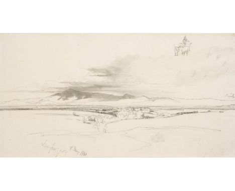 Edward Lear (1812-1888) Valmontone, near Tivoli inscribed and dated: Lampezza (?)/8 May 1840 pencil 21.5 cm by 41.5 cm; 8 1/2