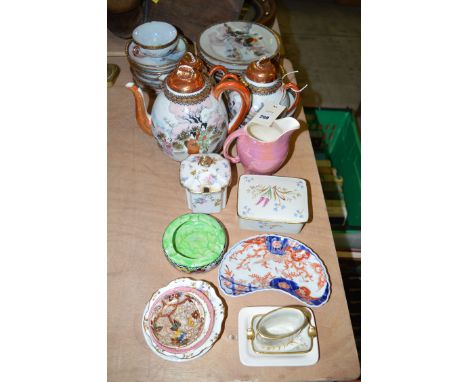 An Oriental part tea set; a Maling ashtray; trinket dishes; and sundry china.