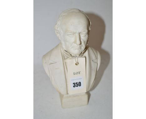 A Parian ware bust of 'Gladstone', impressed mark R & L on the back.